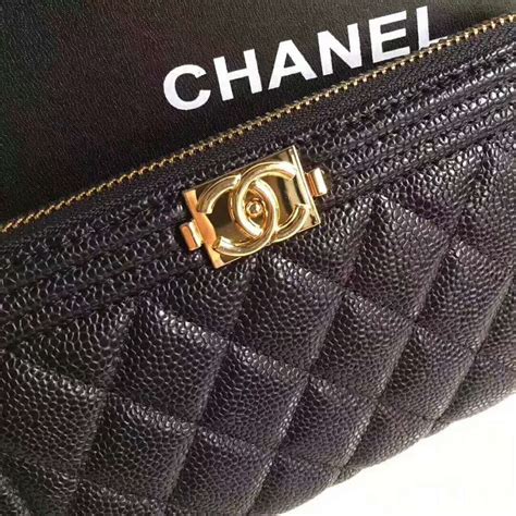 chanel boy wallet black and gold leather|boy Chanel zipped wallet.